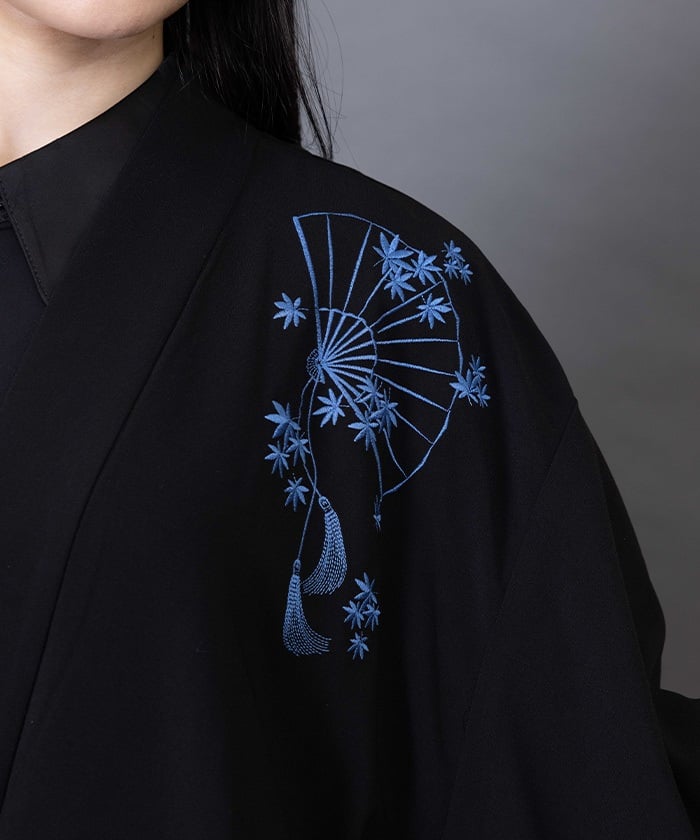 Autumn Leaves & Folding Fan Cape Haori