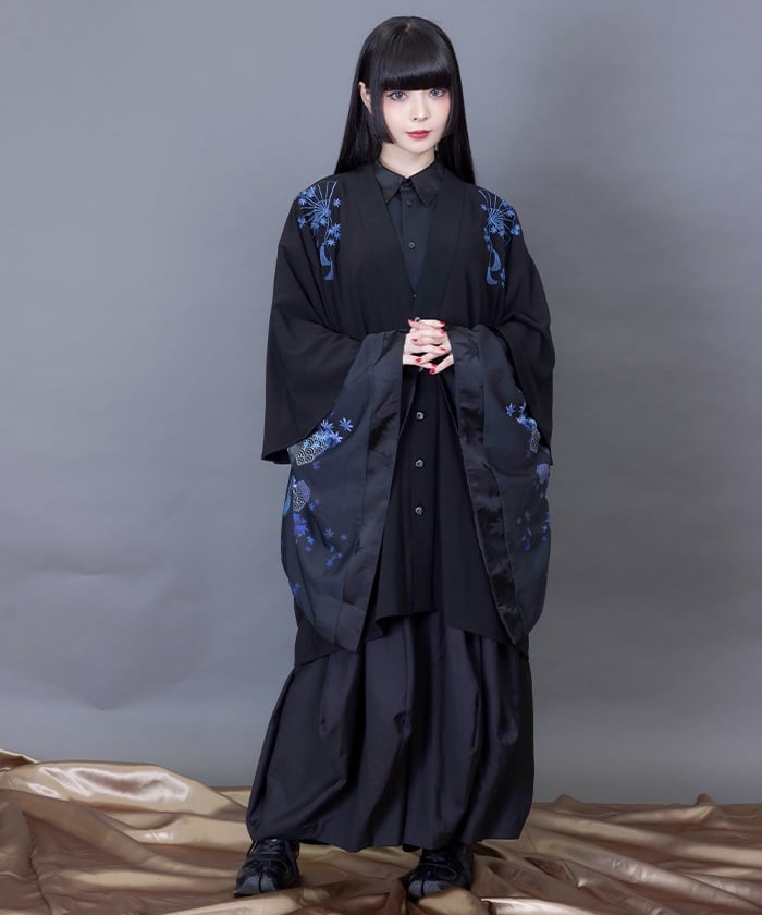Autumn Leaves & Folding Fan Cape Haori