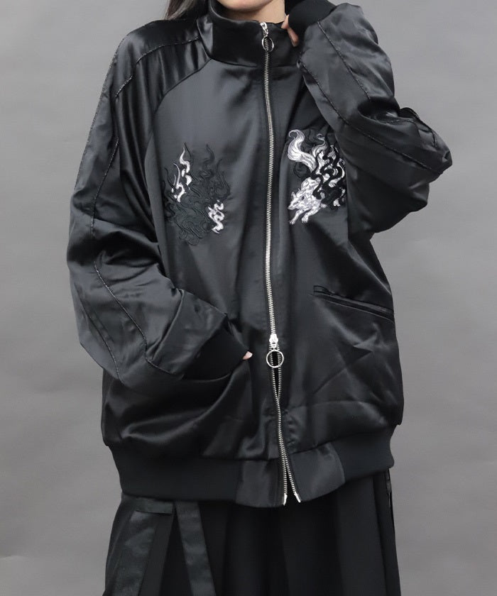 Nine-Tailed Fox Embroidery Souvenir Jacket – axes femme from JAPAN
