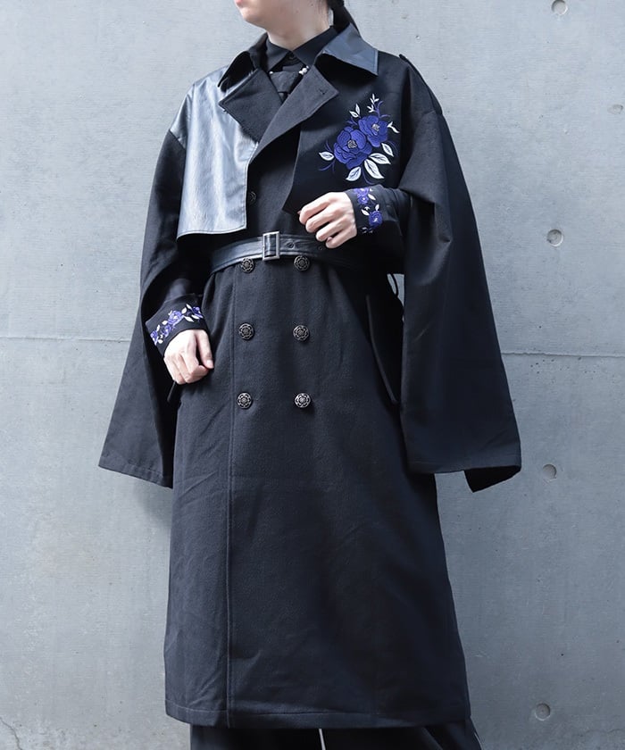 Camellia Embroidery Trench Coat – axes femme from JAPAN