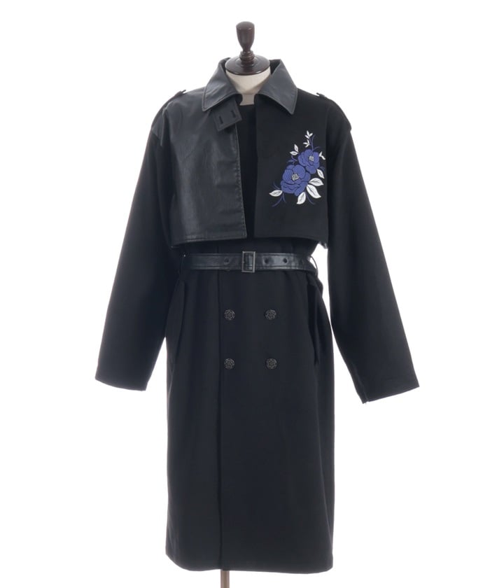 Camellia Embroidery Trench Coat – axes femme from JAPAN