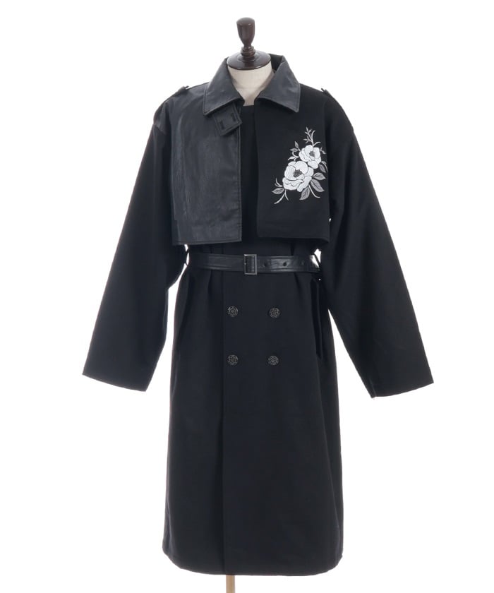 Camellia Embroidery Trench Coat – axes femme from JAPAN