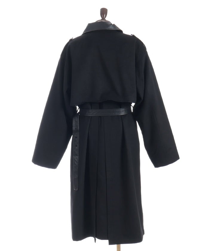 ジャケット・アウター KEISUKEYOSHIDA belted trench coat black KEISUKE YOSHIDA> Belted Trench Coat , Black |