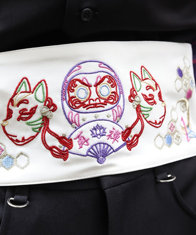 Japanese Neon Embroidery Obi Belt