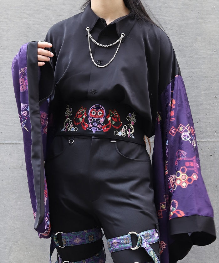 Japanese Neon Embroidery Obi Belt