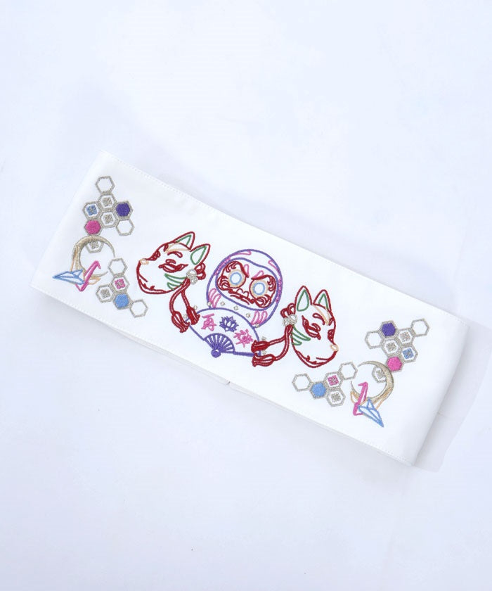 Japanese Neon Embroidery Obi Belt