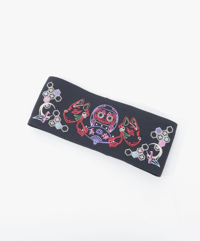 Japanese Neon Embroidery Obi Belt