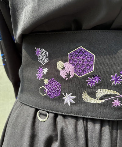 Autumn Leaves & Folding Fan Obi Belt