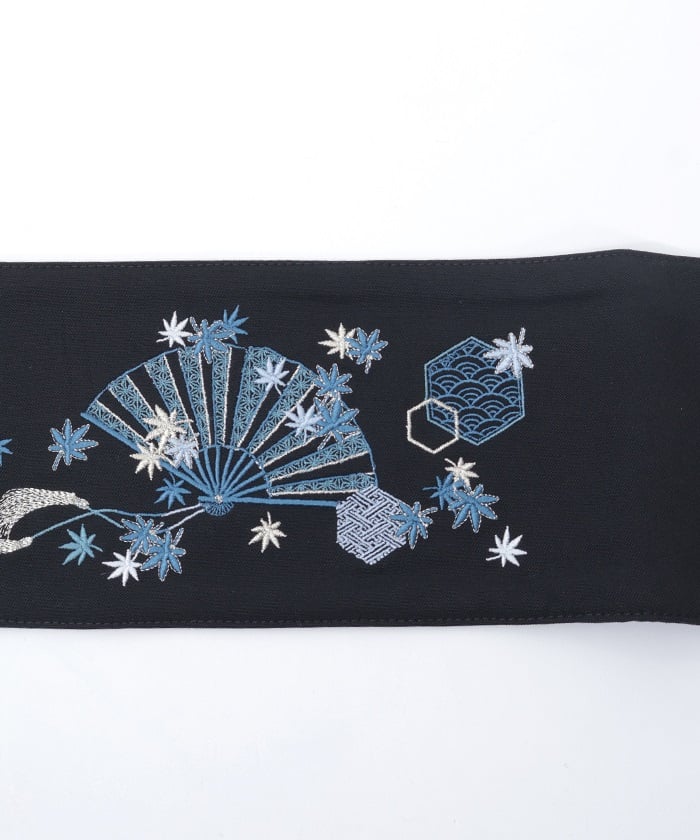 Autumn Leaves & Folding Fan Obi Belt