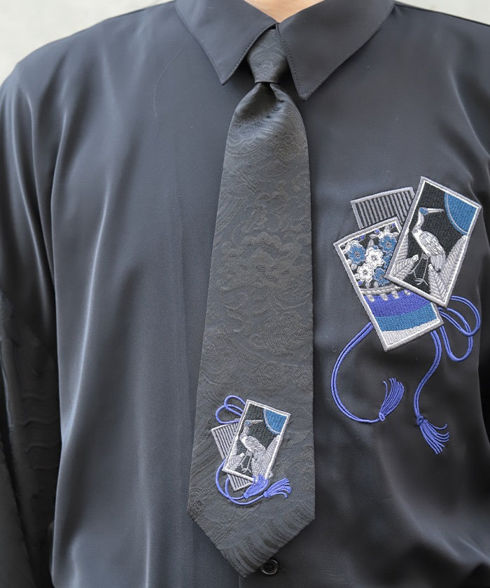 Hanafuda Embroidery Necktie