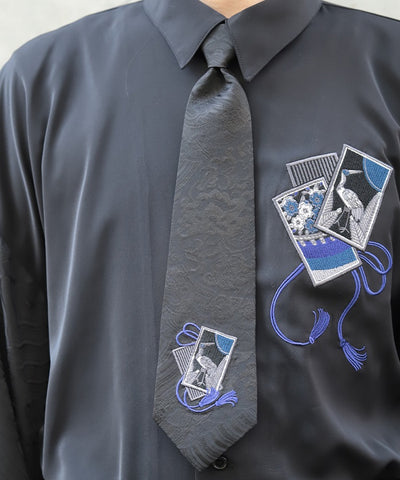 Hanafuda Embroidery Necktie