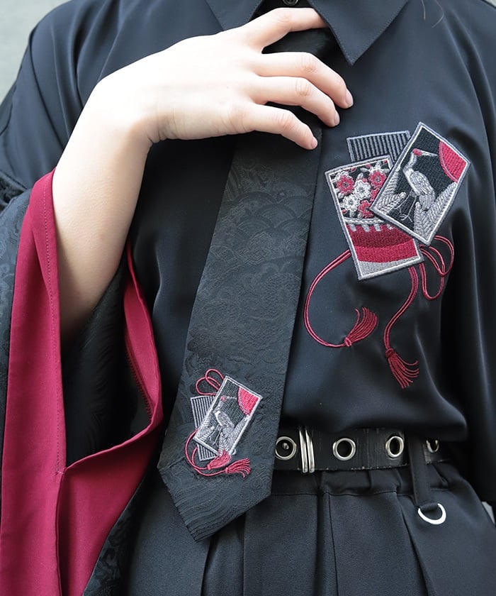 Hanafuda Embroidery Necktie