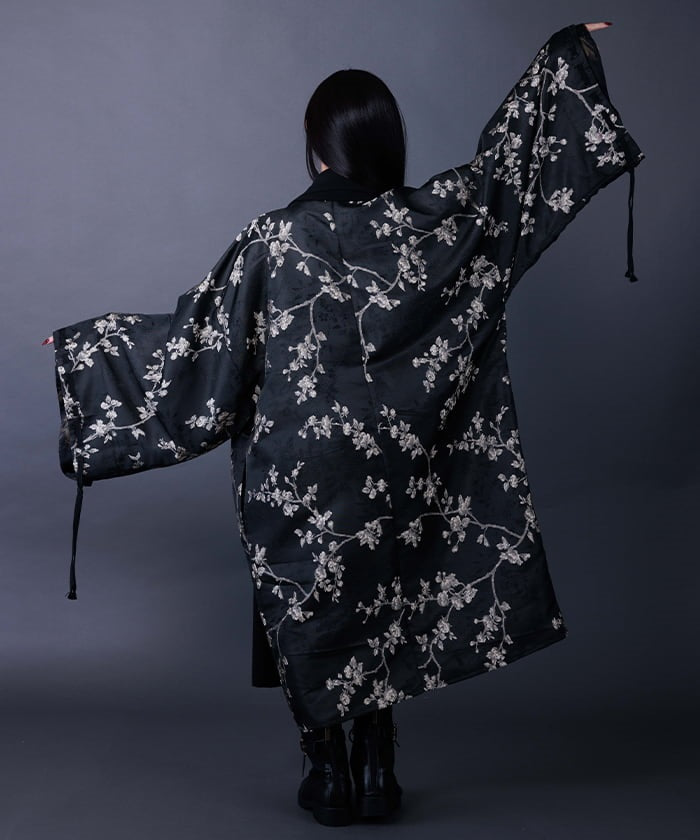 Flower Pattern Jacquard Haori – axes femme from JAPAN
