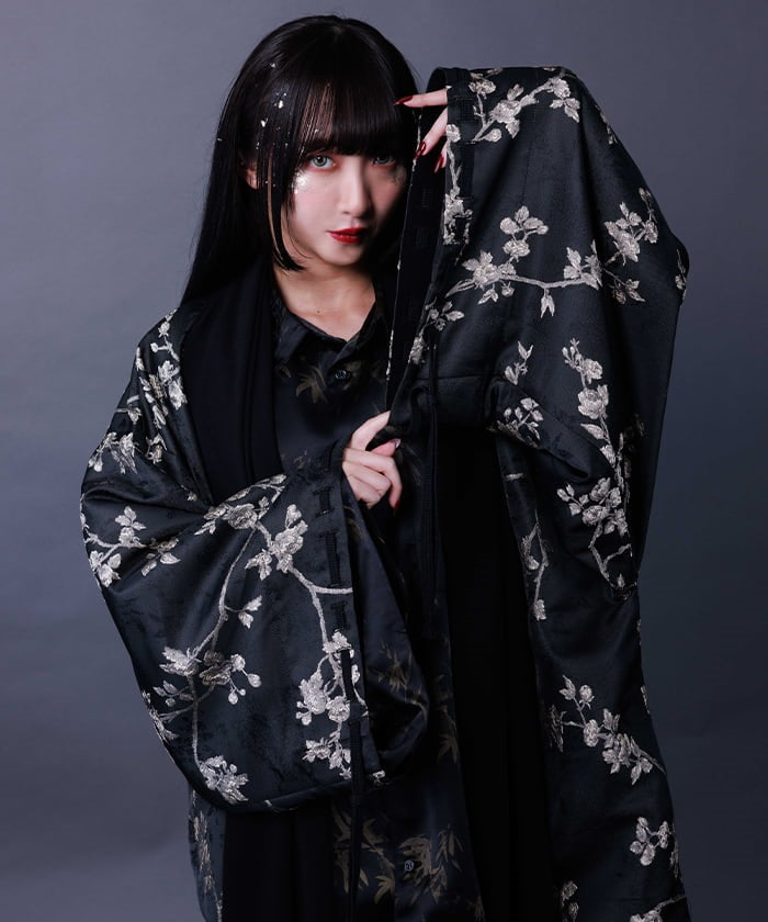 K*E様 MNMM HAORI / BLACK Size 1 Flower Pattern Jacquard Haori – axes femme from JAPAN