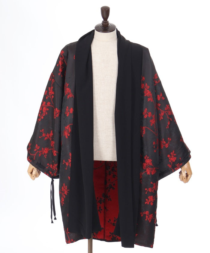 Flower Pattern Jacquard Haori