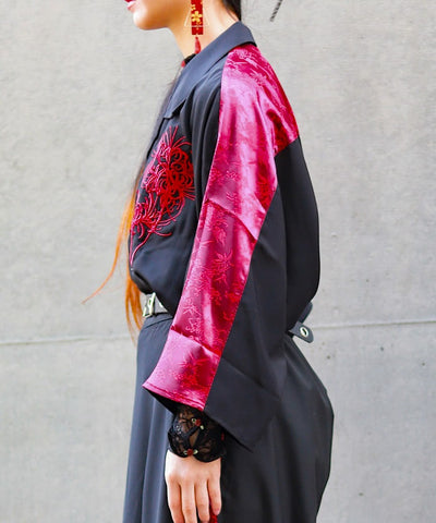 Higanbana Embroidery Short Sleeve Shirt