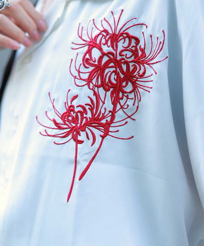 Higanbana Embroidery Short Sleeve Shirt