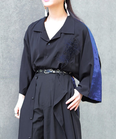 Higanbana Embroidery Short Sleeve Shirt
