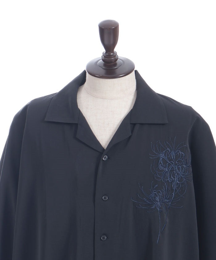 Higanbana Embroidery Short Sleeve Shirt