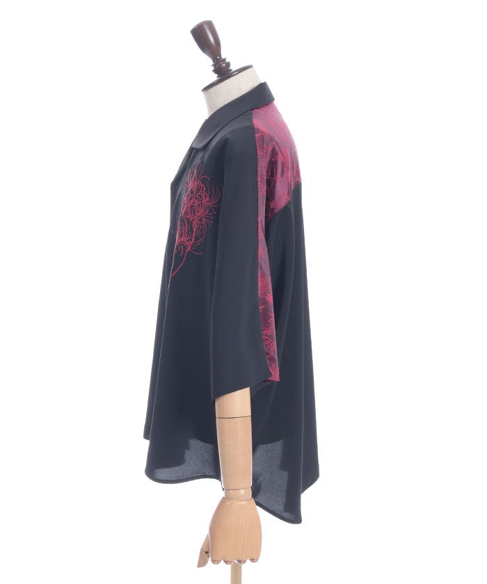 Higanbana Embroidery Short Sleeve Shirt