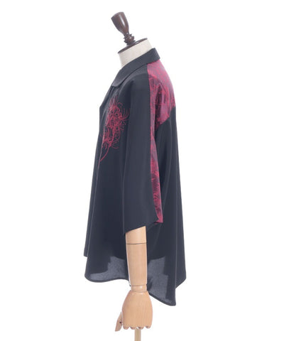 Higanbana Embroidery Short Sleeve Shirt