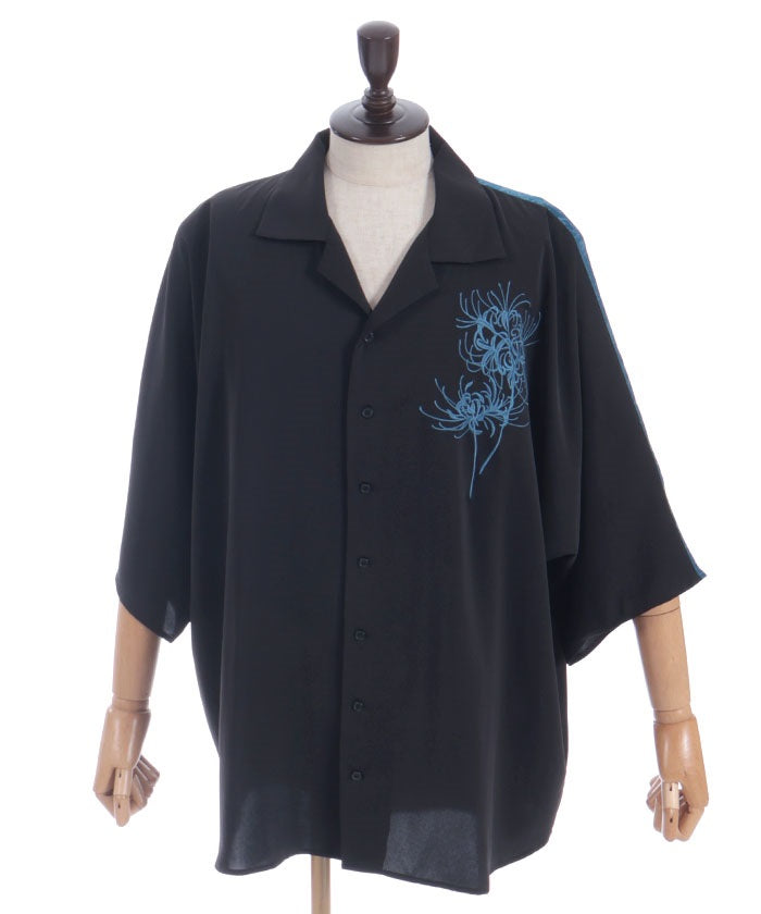 Higanbana Embroidery Short Sleeve Shirt