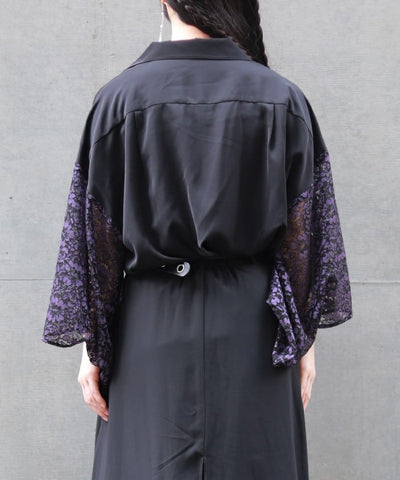 Lace Panel Japanese Sleeve Shirt
