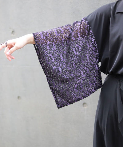 Lace Panel Japanese Sleeve Shirt