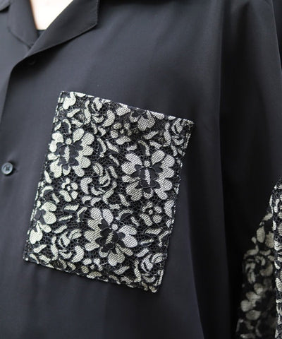 Lace Panel Japanese Sleeve Shirt