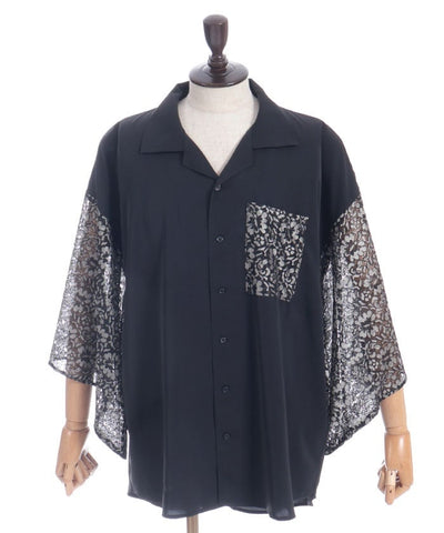 Lace Panel Japanese Sleeve Shirt