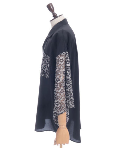 Lace Panel Japanese Sleeve Shirt