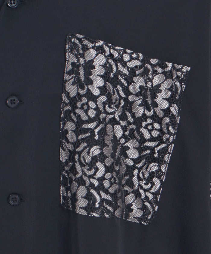Lace Panel Japanese Sleeve Shirt