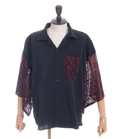 Lace Panel Japanese Sleeve Shirt