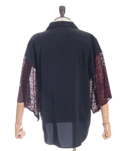 Lace Panel Japanese Sleeve Shirt