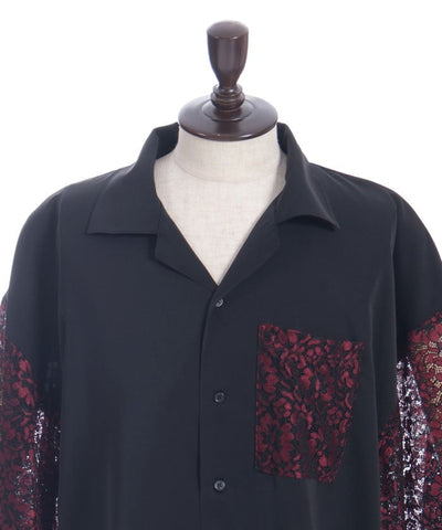 Lace Panel Japanese Sleeve Shirt