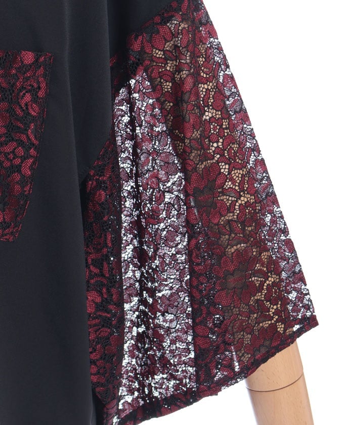 Lace Panel Japanese Sleeve Shirt