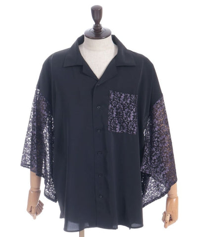Lace Panel Japanese Sleeve Shirt