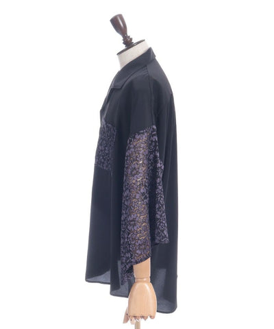 Lace Panel Japanese Sleeve Shirt