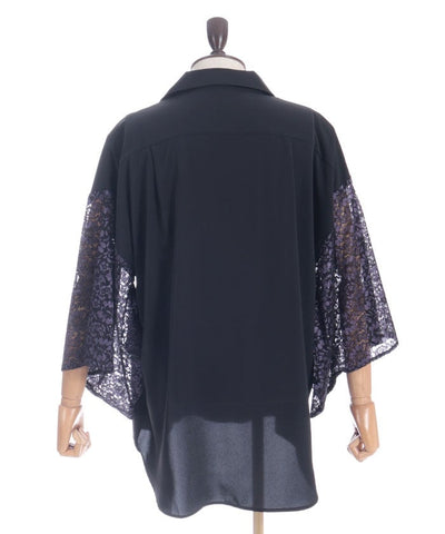 Lace Panel Japanese Sleeve Shirt