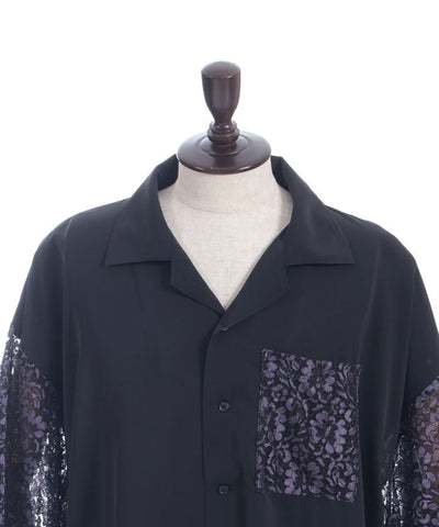 Lace Panel Japanese Sleeve Shirt