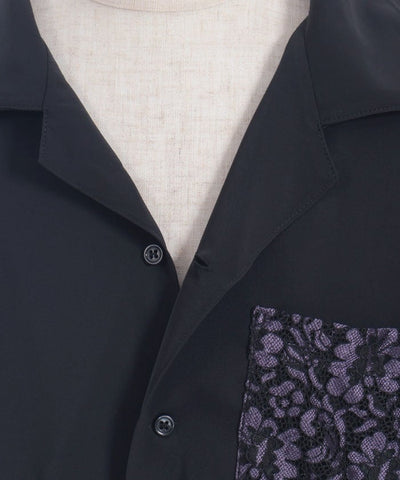 Lace Panel Japanese Sleeve Shirt