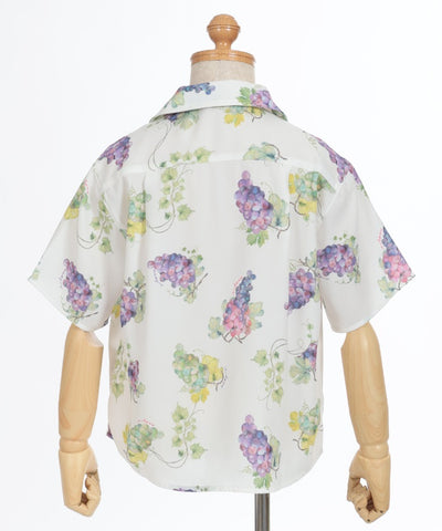 Kids/Grapes Print Aloha Shirt