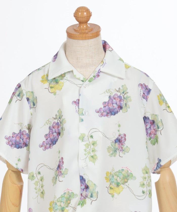 Kids/Grapes Print Aloha Shirt