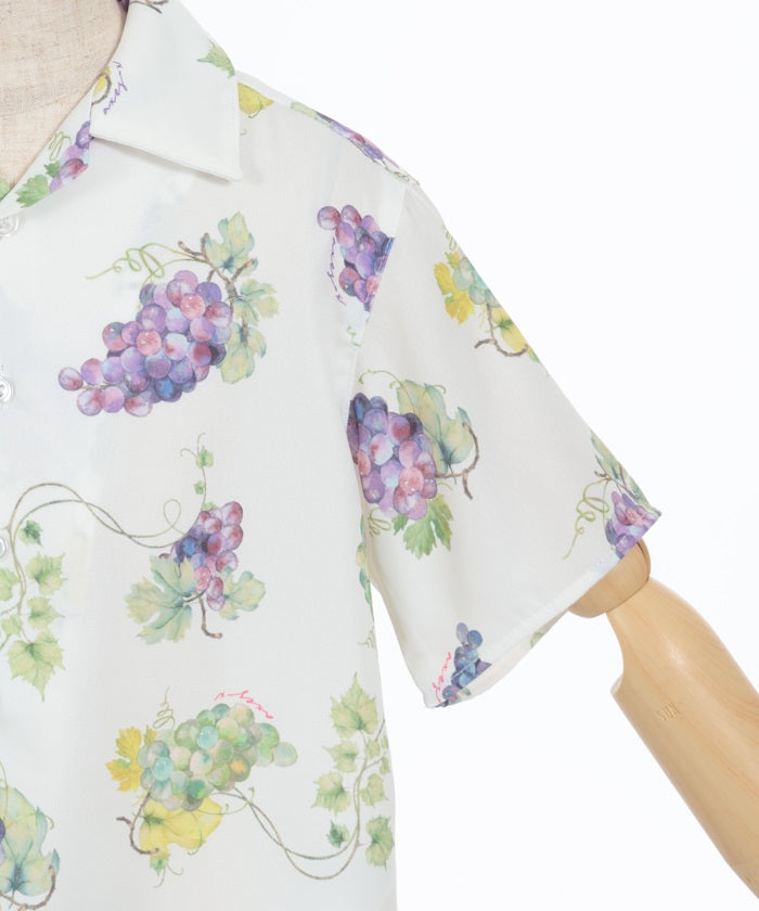 Kids/Grapes Print Aloha Shirt