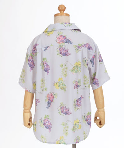 Kids/Grapes Print Aloha Shirt