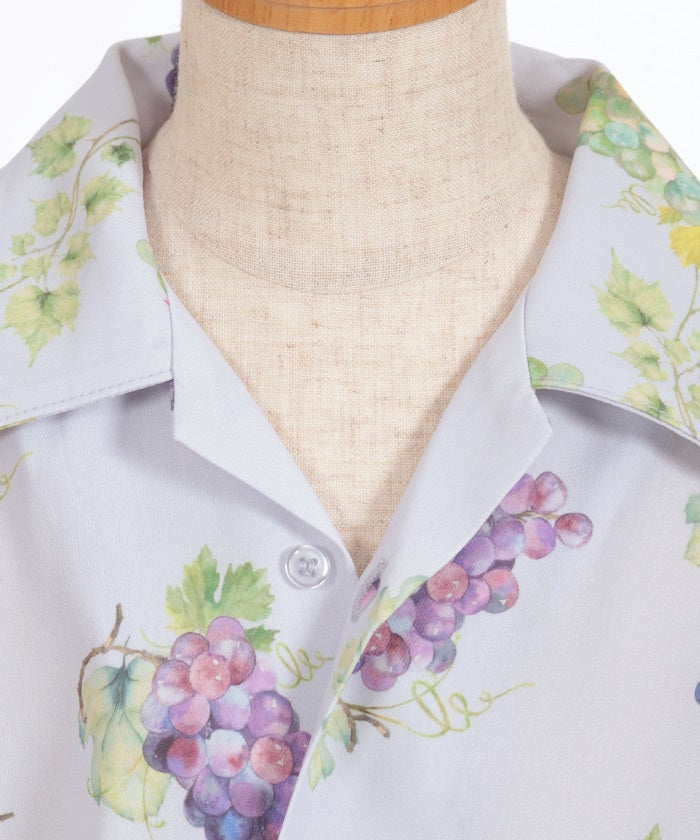 Kids/Grapes Print Aloha Shirt