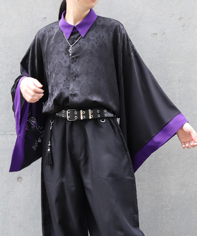 Kongou Rikishi Print Japanese Sleeve Shirt