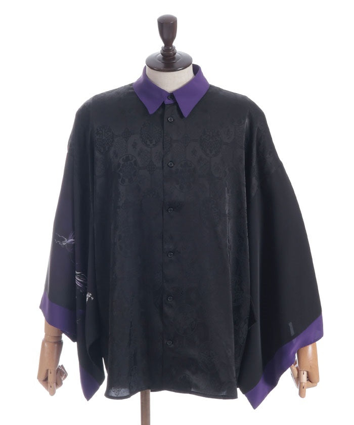 Kongou Rikishi Print Japanese Sleeve Shirt