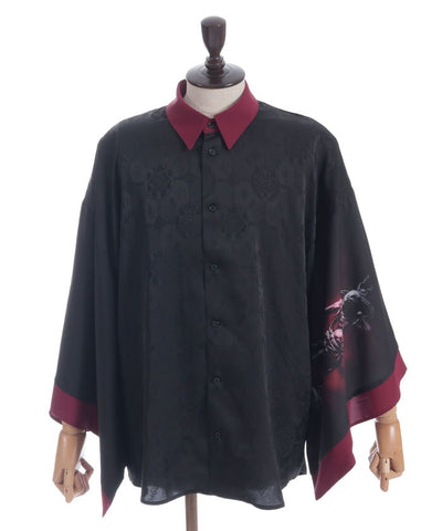 Kongou Rikishi Print Japanese Sleeve Shirt
