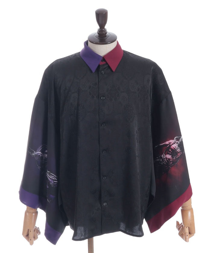 Kongou Rikishi Print Japanese Sleeve Shirt